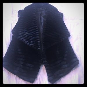 Black faux fur vest